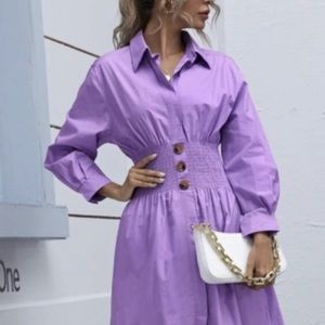 NWT Zara smocked elastic waist shirt dress